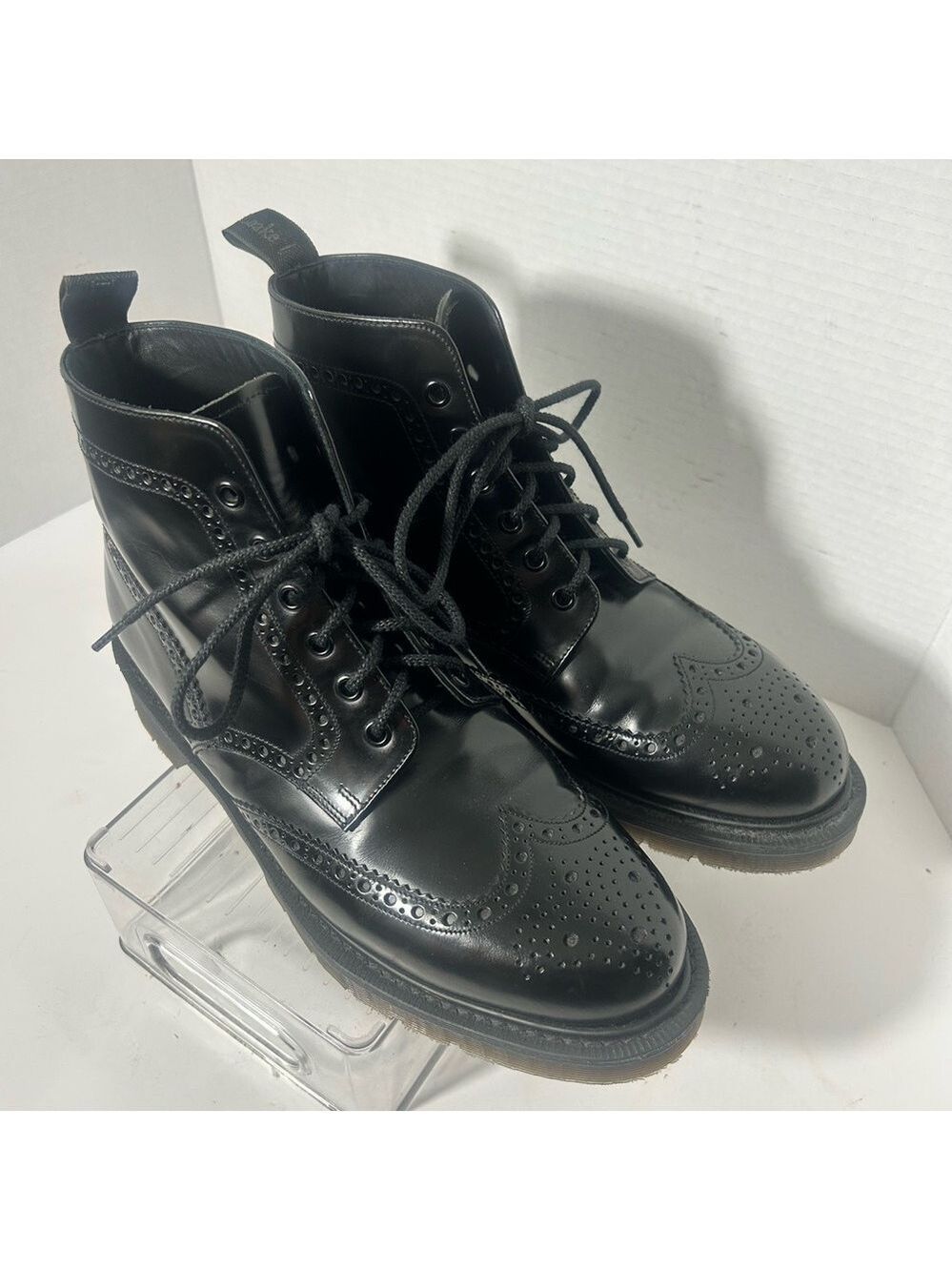 LOAKE Shoemakers England Bedale Leather Men's Ankle Brogue Wingtip Boots Goth